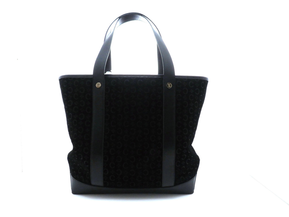 Celine C Macadam Tote Bag Black Suede Calfskin
